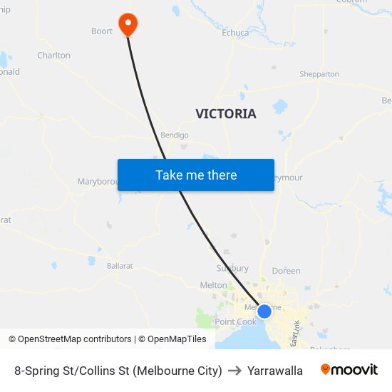 8-Spring St/Collins St (Melbourne City) to Yarrawalla map