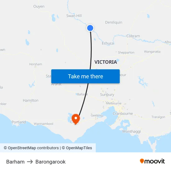 Barham to Barongarook map