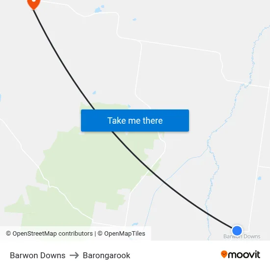 Barwon Downs to Barongarook map