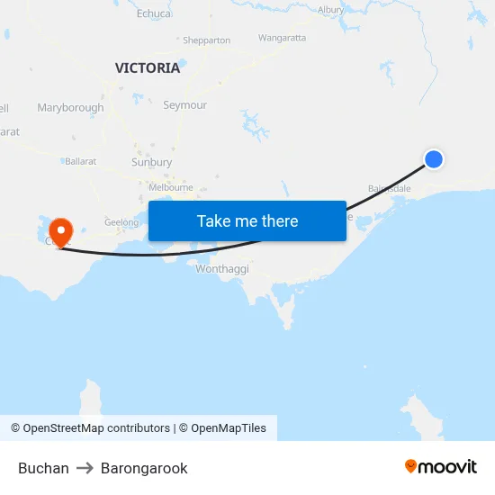 Buchan to Barongarook map