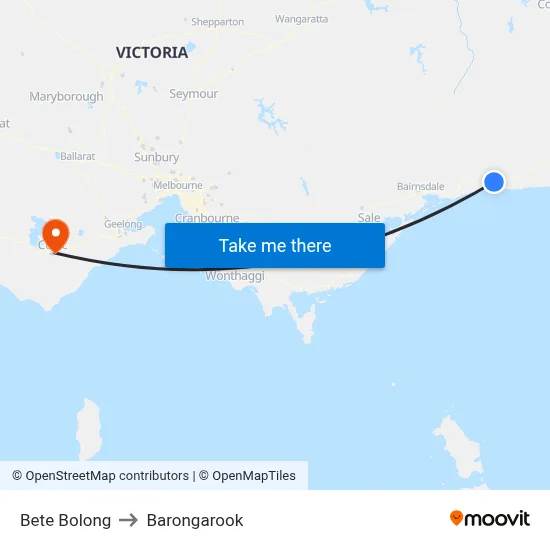 Bete Bolong to Barongarook map