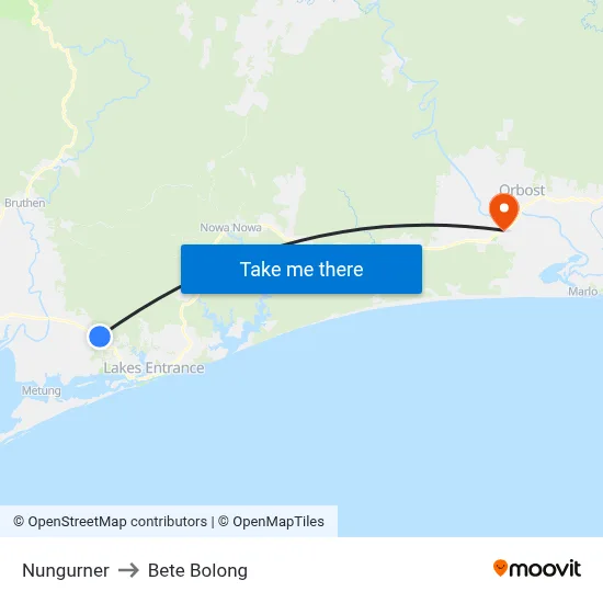 Nungurner to Bete Bolong map