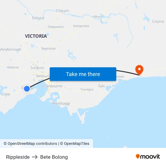 Rippleside to Bete Bolong map