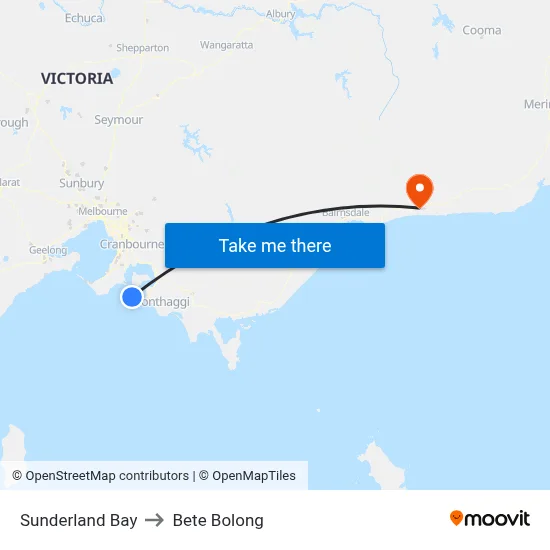 Sunderland Bay to Bete Bolong map