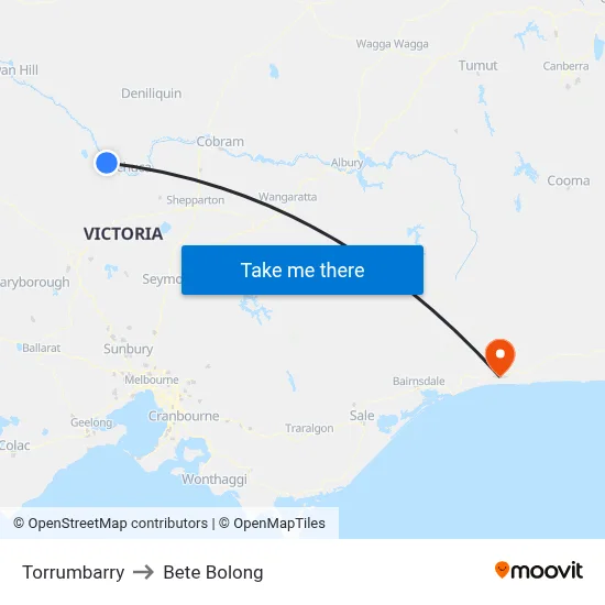 Torrumbarry to Bete Bolong map