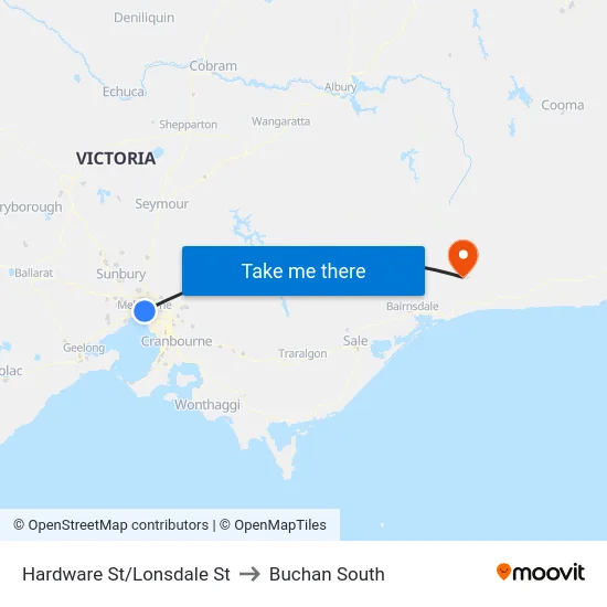 Hardware St/Lonsdale St to Buchan South map
