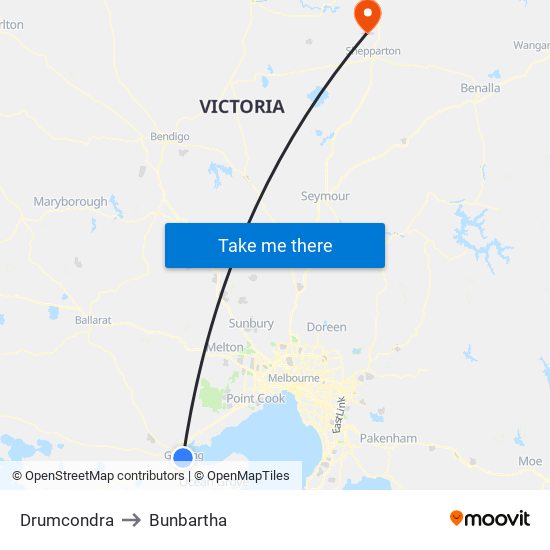 Drumcondra to Bunbartha map