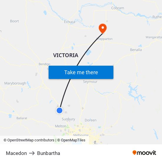 Macedon to Bunbartha map