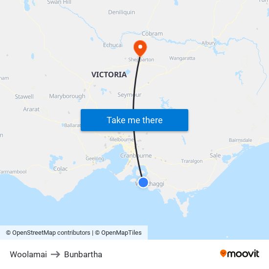 Woolamai to Bunbartha map