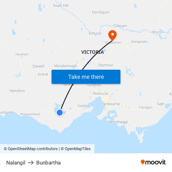 Nalangil to Bunbartha map