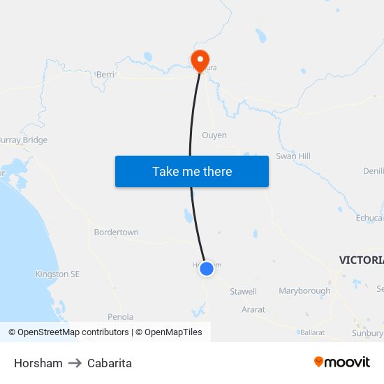 Horsham to Cabarita map