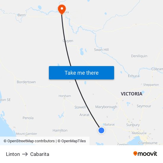 Linton to Cabarita map