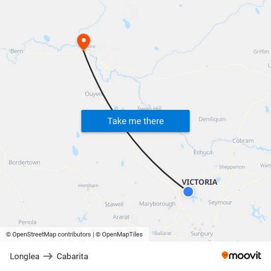 Longlea to Cabarita map