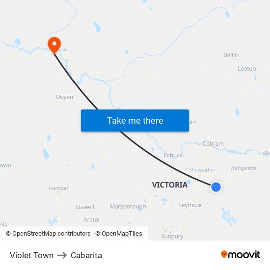 Violet Town to Cabarita map