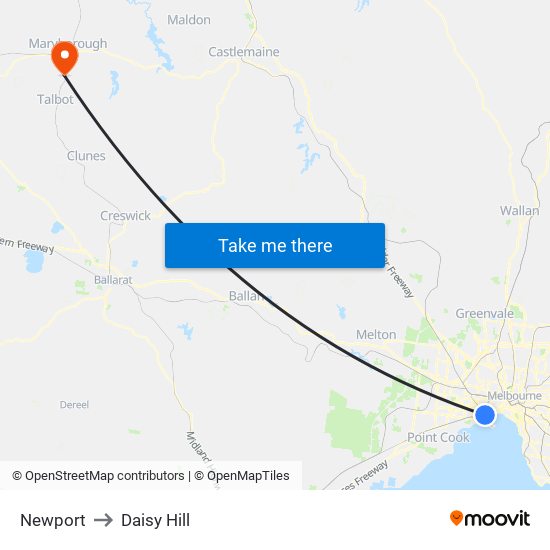 Newport to Daisy Hill map