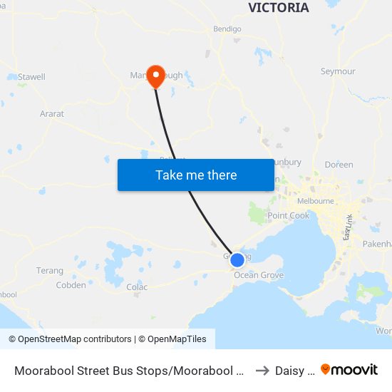 Moorabool Street Bus Stops/Moorabool St (Geelong) to Daisy Hill map