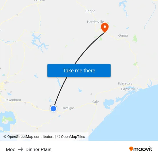 Moe to Dinner Plain map