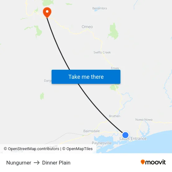 Nungurner to Dinner Plain map