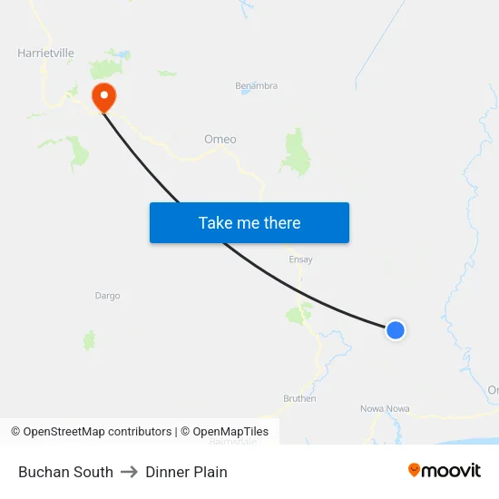 Buchan South to Dinner Plain map