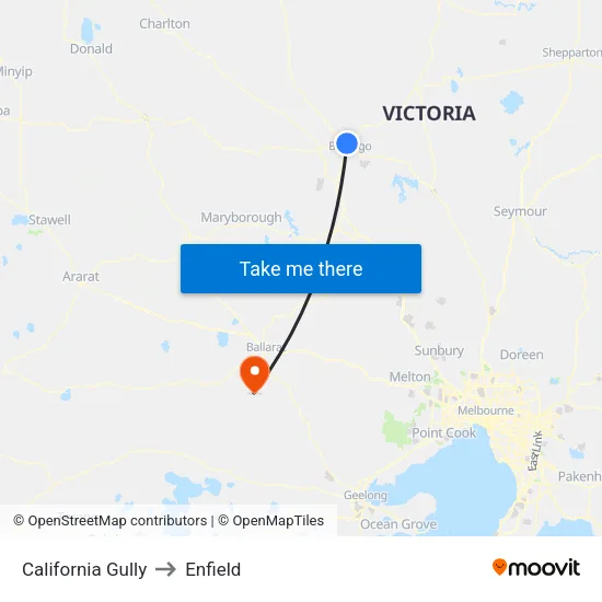 California Gully to Enfield map