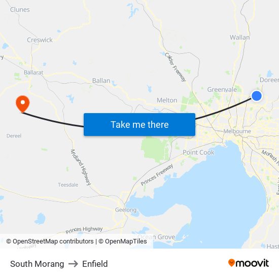 South Morang to Enfield map