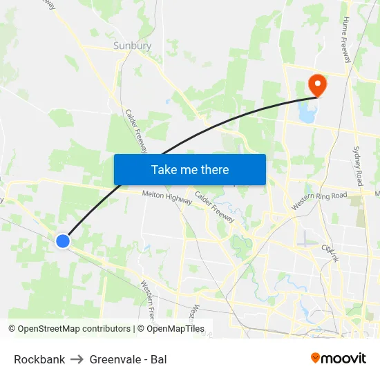Rockbank to Greenvale - Bal map