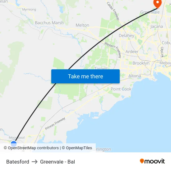 Batesford to Greenvale - Bal map