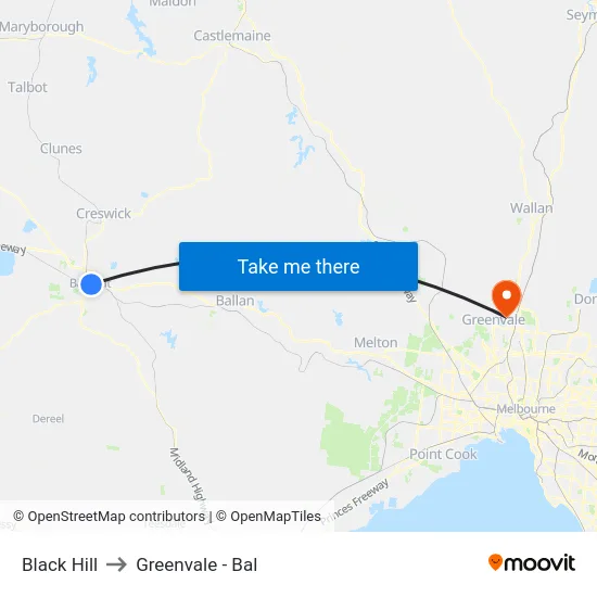 Black Hill to Greenvale - Bal map