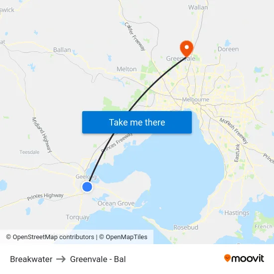 Breakwater to Greenvale - Bal map