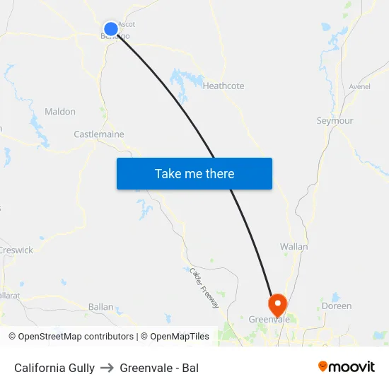 California Gully to Greenvale - Bal map