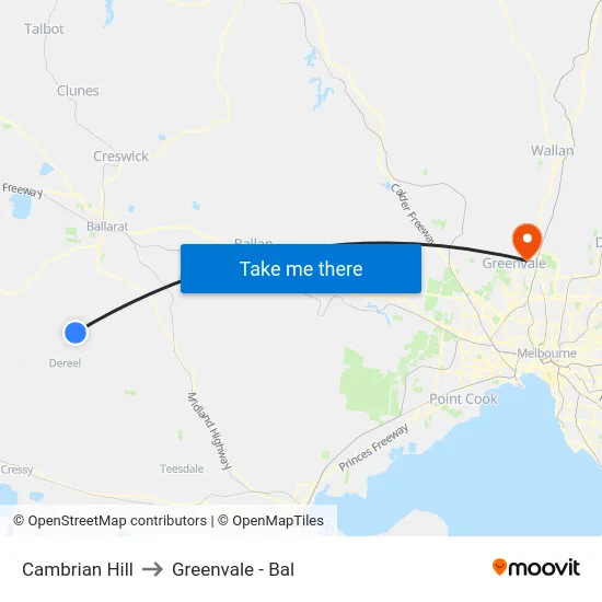 Cambrian Hill to Greenvale - Bal map