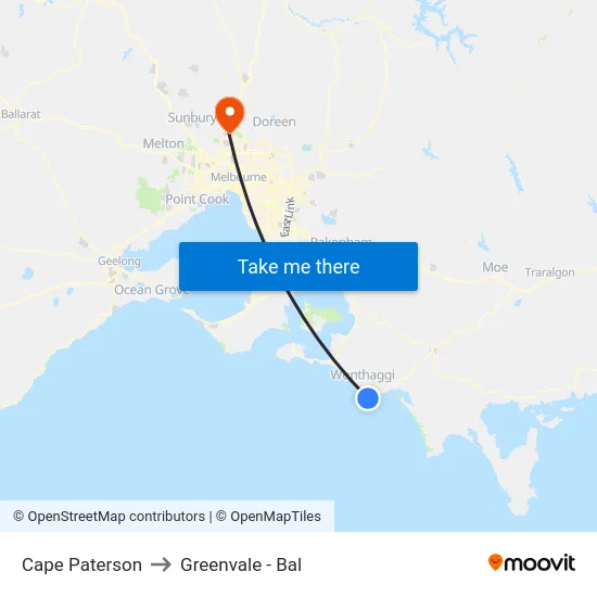 Cape Paterson to Greenvale - Bal map