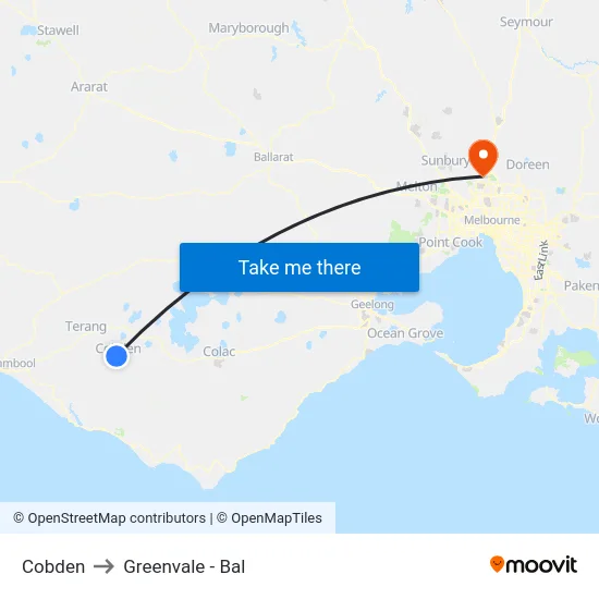 Cobden to Greenvale - Bal map