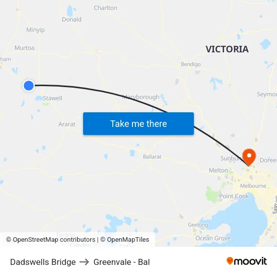 Dadswells Bridge to Greenvale - Bal map