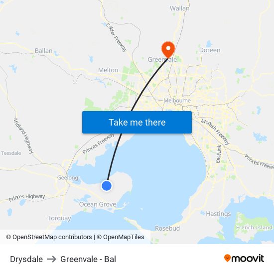 Drysdale to Greenvale - Bal map