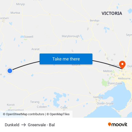 Dunkeld to Greenvale - Bal map