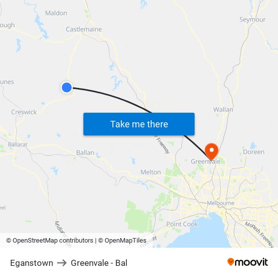 Eganstown to Greenvale - Bal map