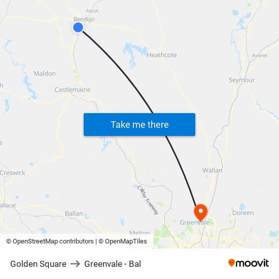 Golden Square to Greenvale - Bal map