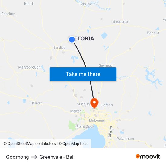 Goornong to Greenvale - Bal map