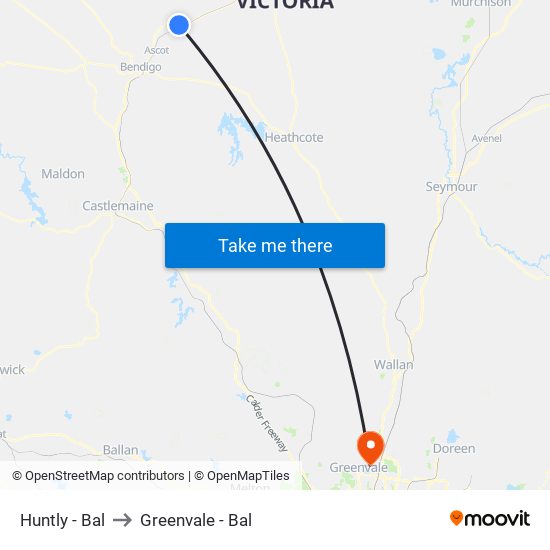 Huntly - Bal to Greenvale - Bal map