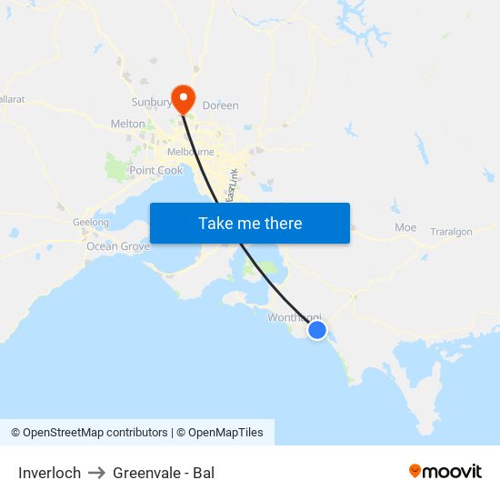 Inverloch to Greenvale - Bal map