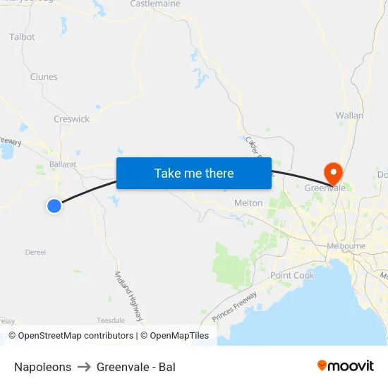 Napoleons to Greenvale - Bal map