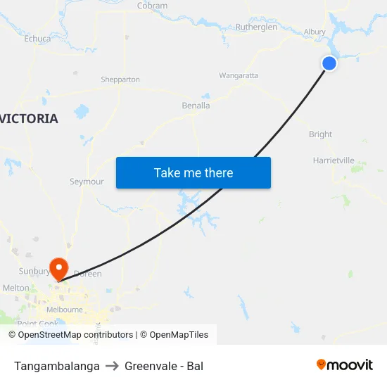 Tangambalanga to Greenvale - Bal map