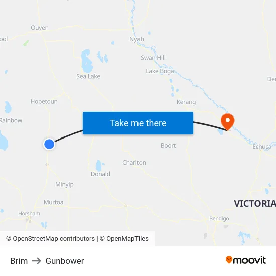 Brim to Gunbower map