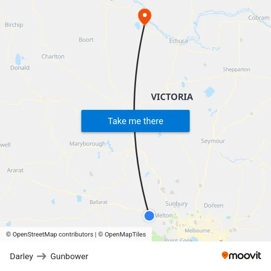 Darley to Gunbower map
