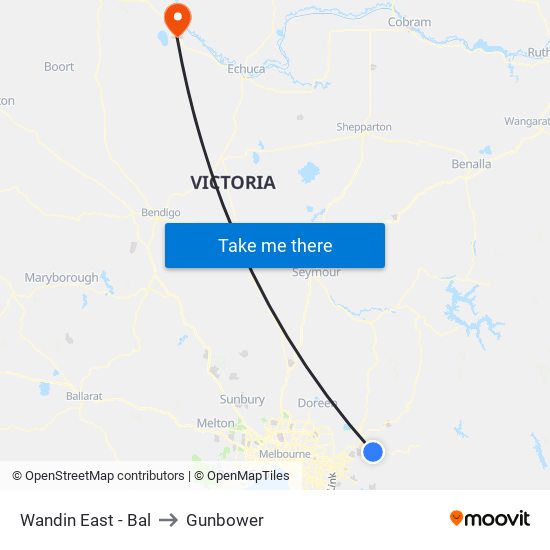 Wandin East - Bal to Gunbower map