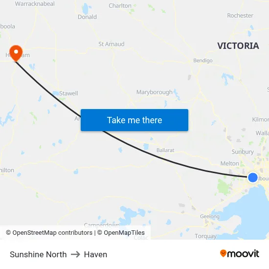 Sunshine North to Haven map