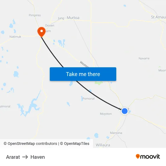 Ararat to Haven map