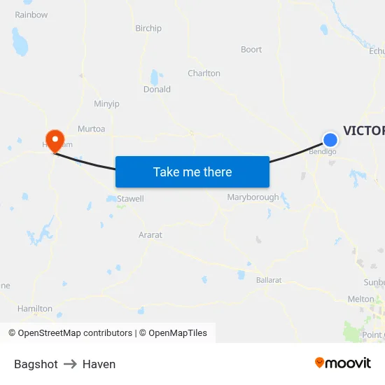 Bagshot to Haven map