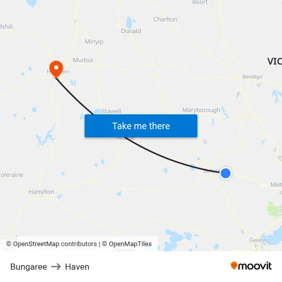 Bungaree to Haven map